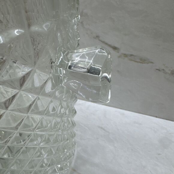 Vintage Anchor Hocking Ice Bucket w/ Tongs Diamond Cut Mid Century Modern Beauty - Picture 3 of 5